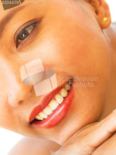 Image of Smiling Asian Girl Shows Joy And Happiness