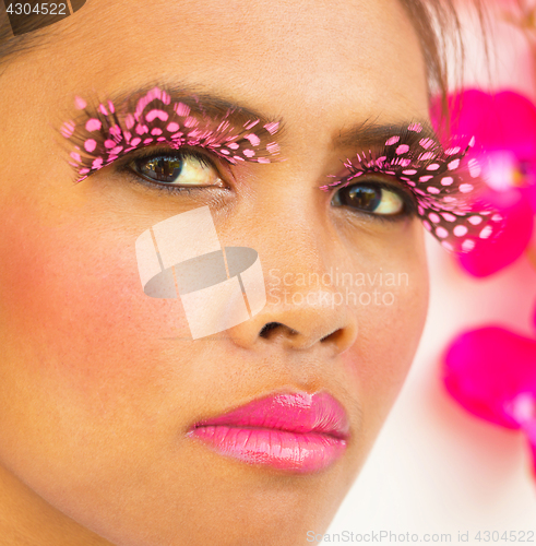 Image of Artificial Eyelash Beauty Shows Fashion Closeup Girl