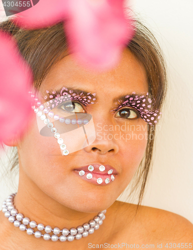 Image of Face Jewelry On Pretty Girl Shows Glamour