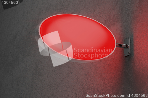 Image of Red oval signboard