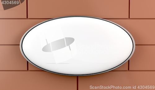 Image of White oval signboard