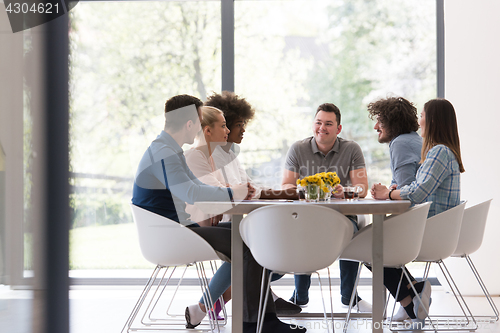 Image of Multiethnic startup business team on meeting