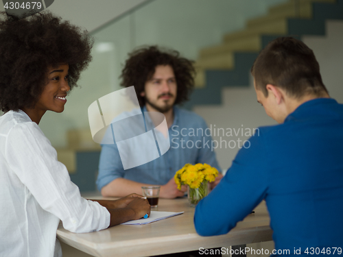 Image of Multiethnic startup Business Team At A Meeting at modern office 