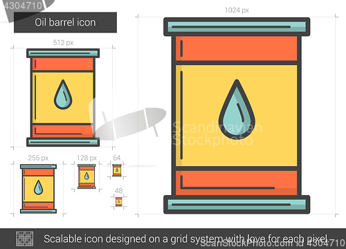 Image of Oil barrel line icon.