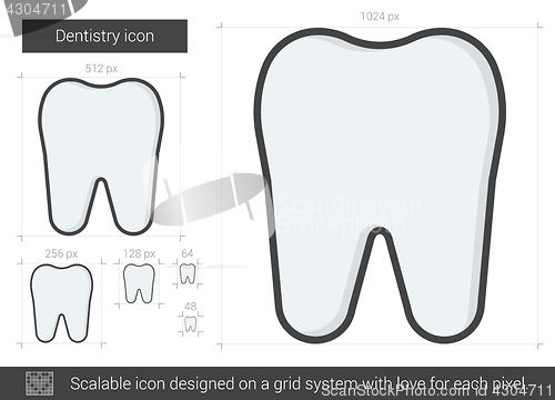 Image of Dentistry line icon.