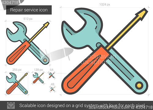 Image of Repair service line icon.