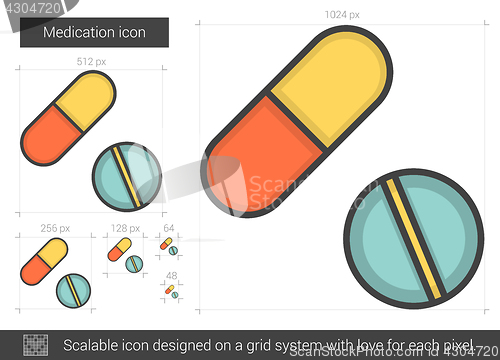 Image of Medication line icon.