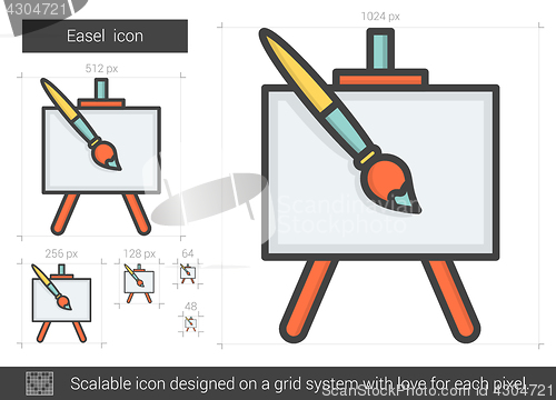 Image of Easel line icon.