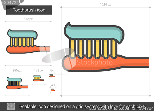Image of Toothbrush line icon.