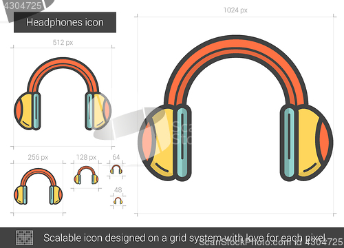 Image of Headphones line icon.