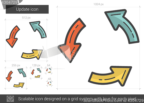 Image of Update line icon.