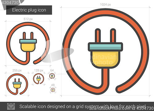 Image of Electric plug line icon.