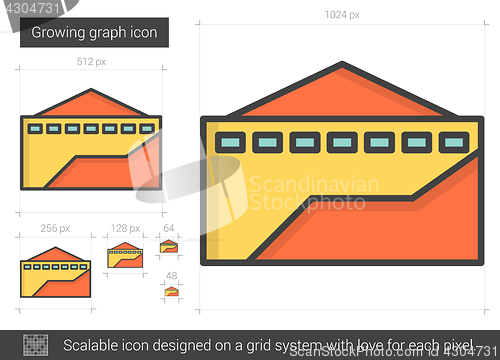 Image of Growing graph line icon.