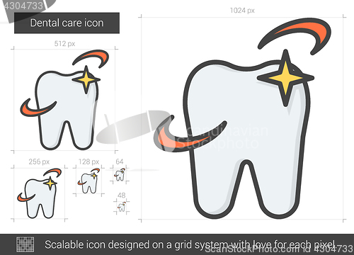 Image of Dental care line icon.