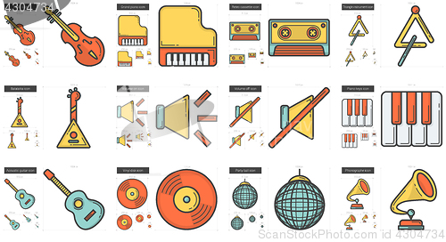 Image of Music line icon set.