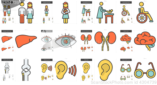 Image of Medicine line icon set.