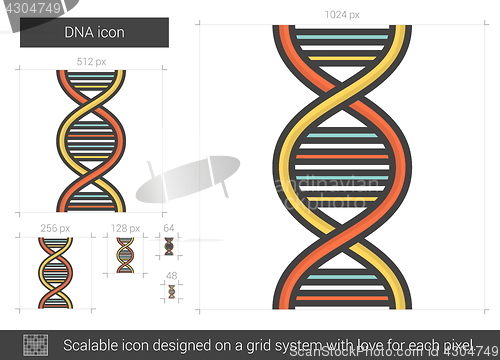 Image of DNA line icon.