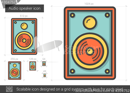 Image of Audio speaker line icon.