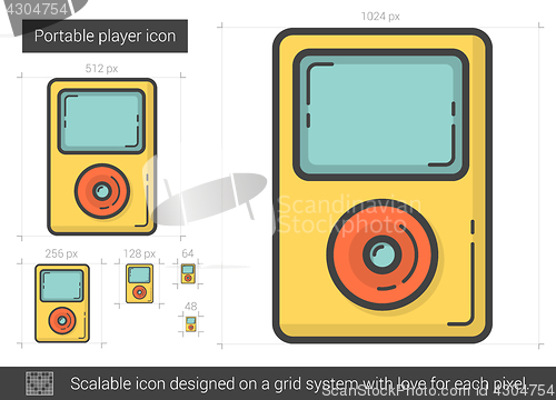 Image of Portable player line icon.