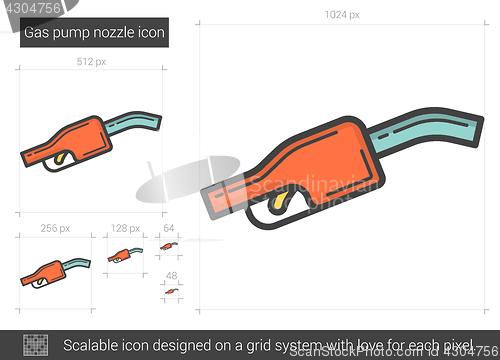 Image of Gas pump nozzle line icon.