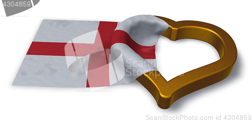 Image of  flag of england and heart symbol - 3d rendering