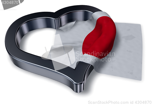 Image of flag of japan and heart symbol - 3d rendering