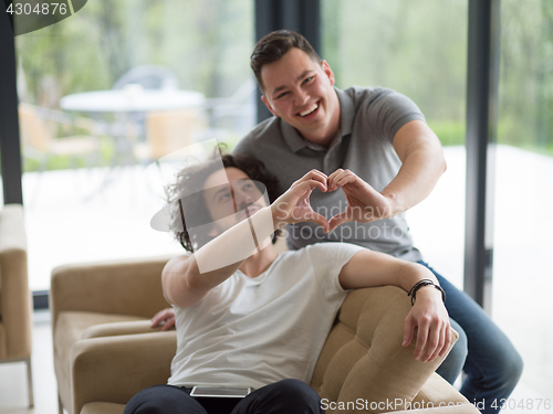 Image of Gay Couple Love Home Concept