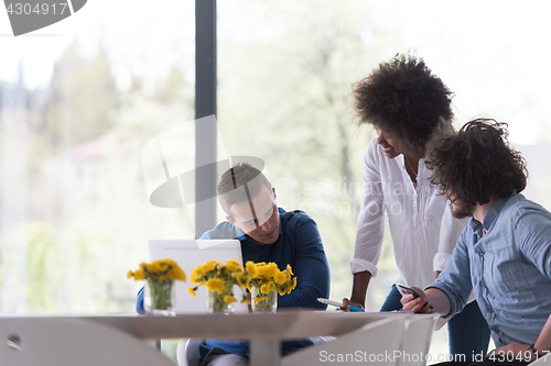 Image of Multiethnic startup business team on meeting