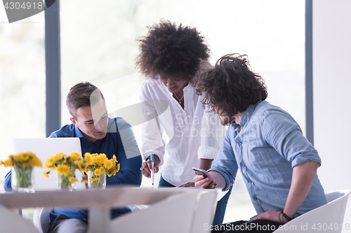 Image of Multiethnic startup business team on meeting