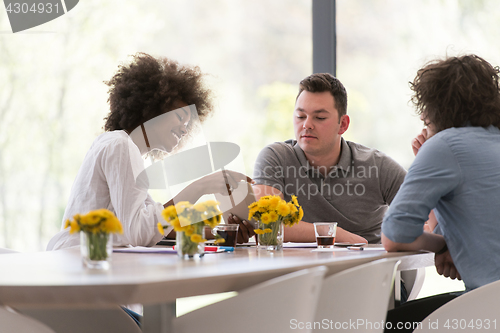 Image of Multiethnic startup business team on meeting