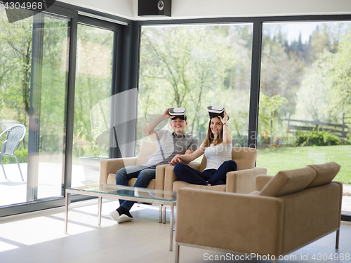 Image of Couple using virtual reality headset