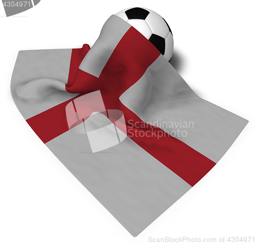 Image of soccer ball and flag of england - 3d rendering