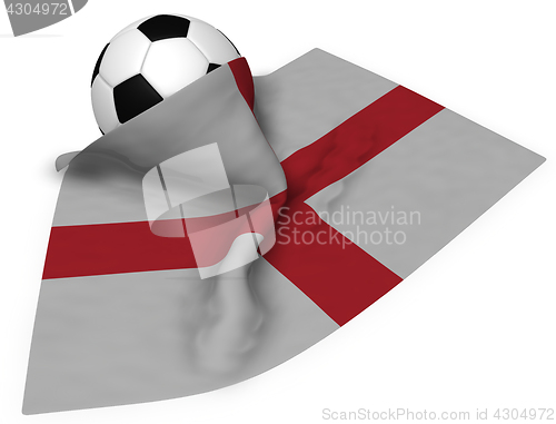 Image of soccer ball and flag of england - 3d rendering