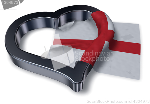 Image of  flag of england and heart symbol - 3d rendering