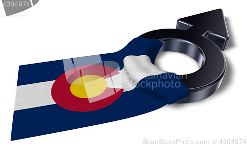 Image of mars symbol and flag of colorado - 3d rendering