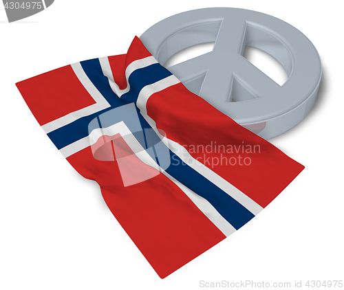 Image of peace symbol and flag of norway - 3d rendering