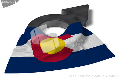 Image of mars symbol and flag of colorado - 3d rendering