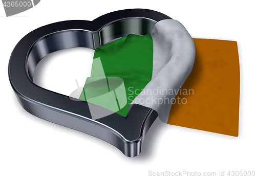 Image of irish flag and heart symbol - 3d rendering