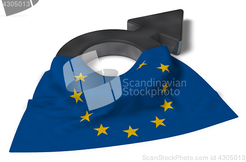 Image of male symbol and flag of the european union - 3d rendering