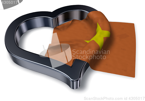 Image of flag of vietnam and heart symbol - 3d rendering