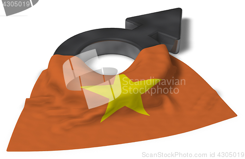 Image of mars symbol and flag of vietnam - 3d rendering