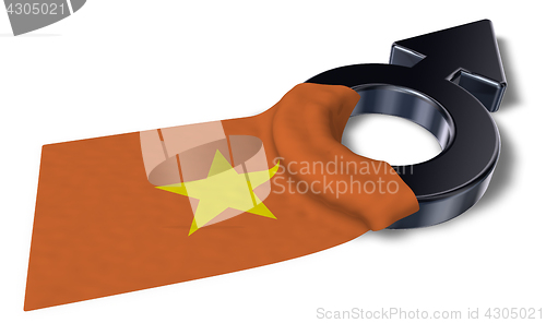 Image of mars symbol and flag of vietnam - 3d rendering