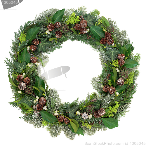 Image of Winter and Christmas Wreath