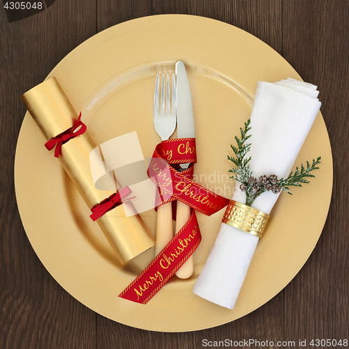 Image of Christmas Dinner Table Setting