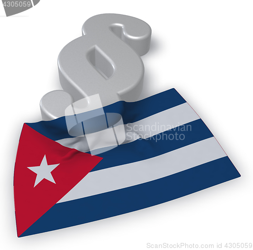 Image of cuba flag and paragraph symbol - 3d illustration