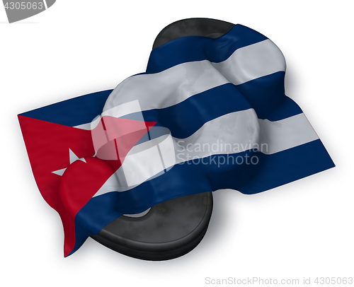 Image of cuba flag and paragraph symbol - 3d illustration