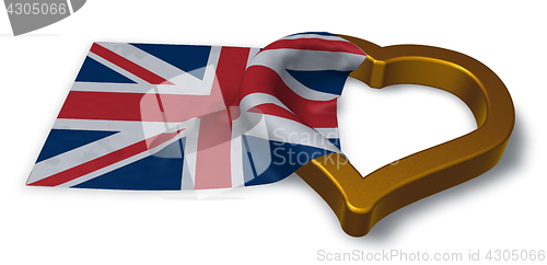 Image of flag of the uk and heart symbol - 3d rendering