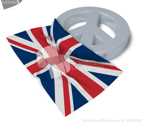 Image of peace symbol and flag of the uk - 3d rendering