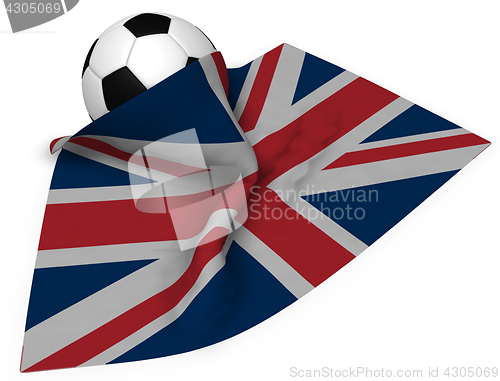 Image of soccer ball and flag of the uk - 3d rendering