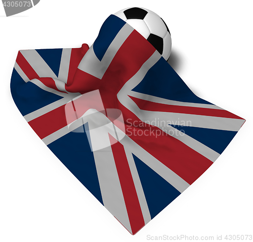 Image of soccer ball and flag of the uk - 3d rendering